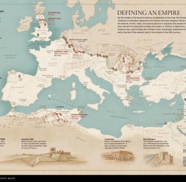Granice Imperium Rzymskiego w połowie drugiego wieku