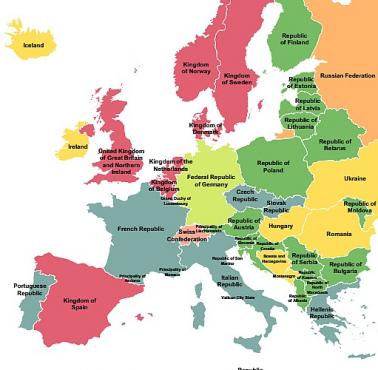 Oficjalne nazwy europejskich państw (w języku angielskim)