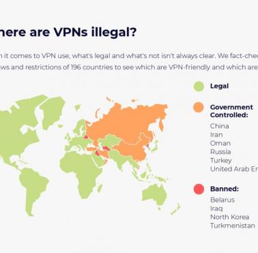 Kraje, w których VPNy są nielegalne