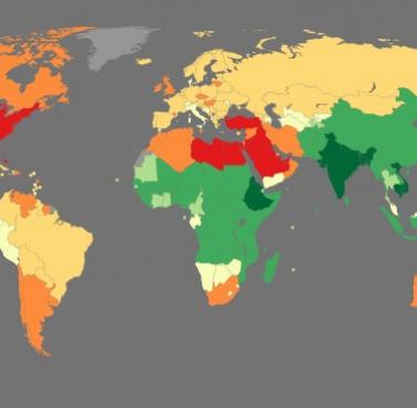 Współczynnik otyłości na całym świecie, 2016