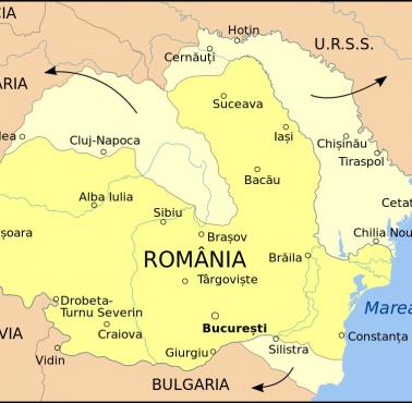 Terytoria rumuńskie, które sojusznicze Niemcy przekazały innym państwom, 1940