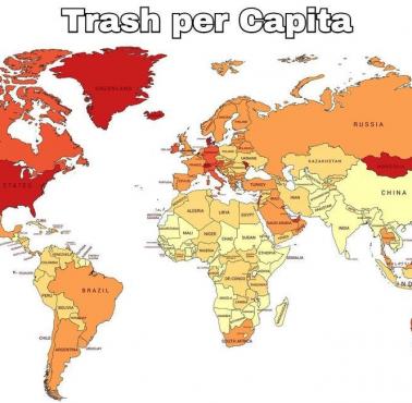Śmieci generowane przez mieszkańca według kraju, wykonanie Lech Mazur