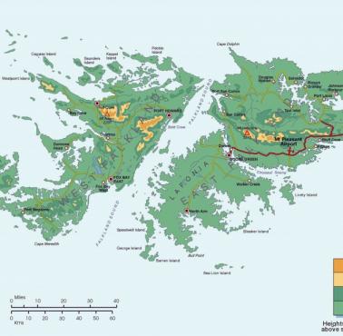 Mapa Falklandów (Malwiny)