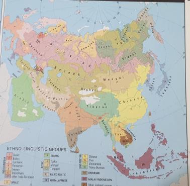 Etno-lingwistyczne grupy Azji (Atlas świata z 1989 roku)