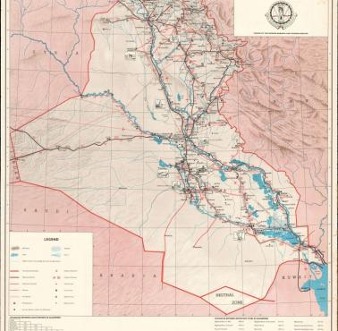 Mapa turystyczna Iraku (lata 70. XX wieku)