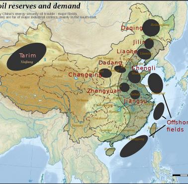 Chińskie rezerwy ropy naftowej, stan z 2009 roku