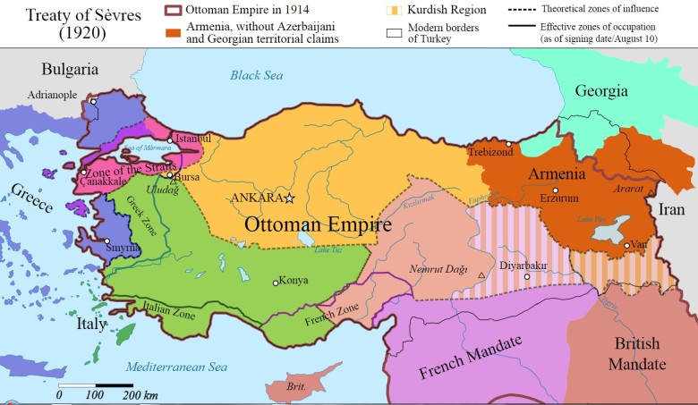 Rozpad Imperium Osmańskiego, Traktat z Sèvres 1920