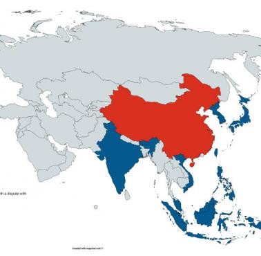Kraje, które mają spory terytorialne z Chinami (brakuje z Rosją)