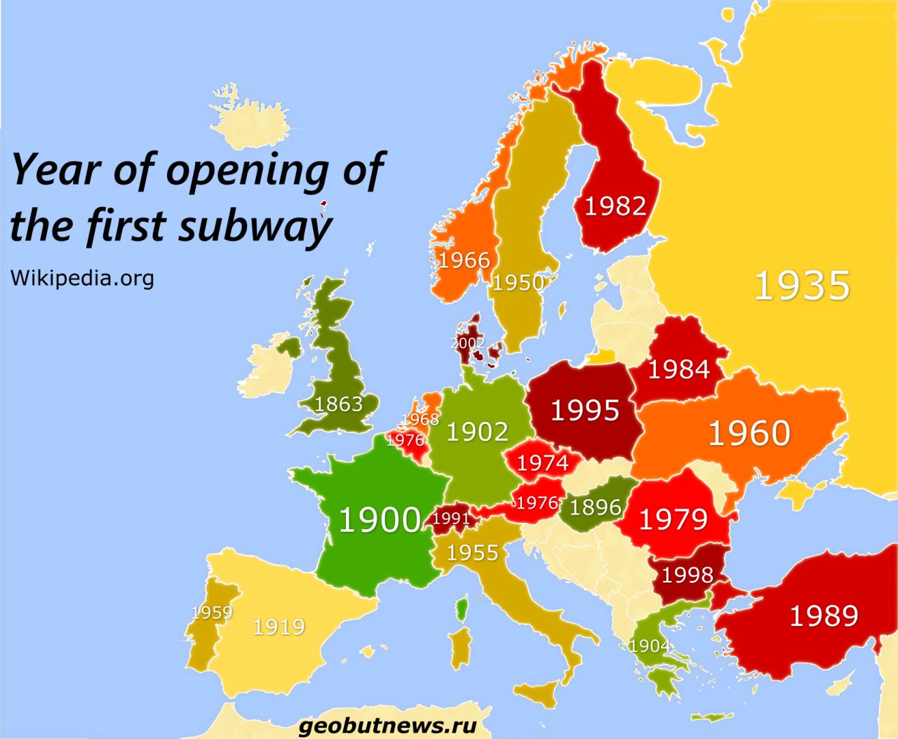 Rok otwarcia pierwszego metra