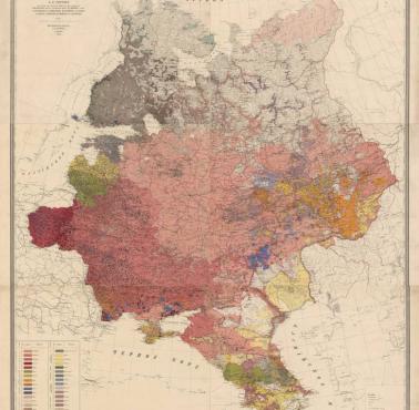 Mapa etnograficzna europejskiej części Rosji na podstawie języka, 1875 r.