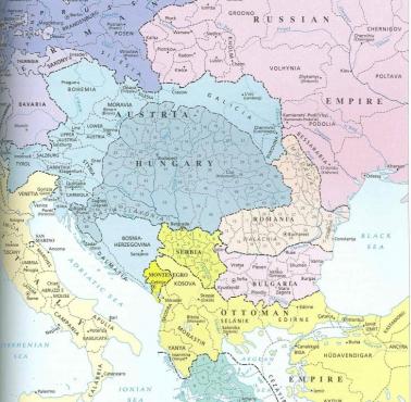 Europa Środkowo-Wschodnia i Bałkany przed wojnami bałkańskimi, 1910 roku