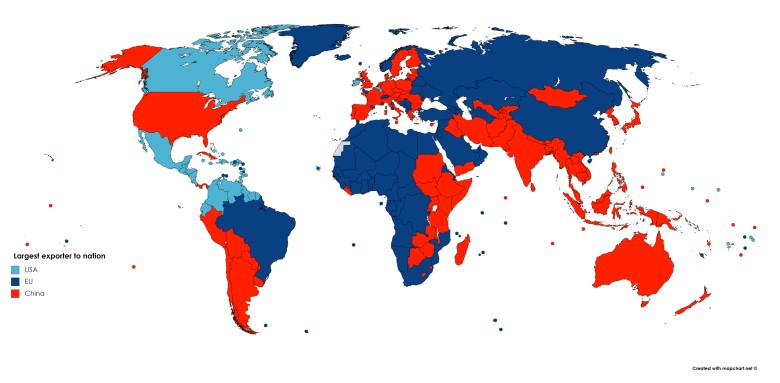 Gdzie najwięcej eksportują Chiny, EU i USA