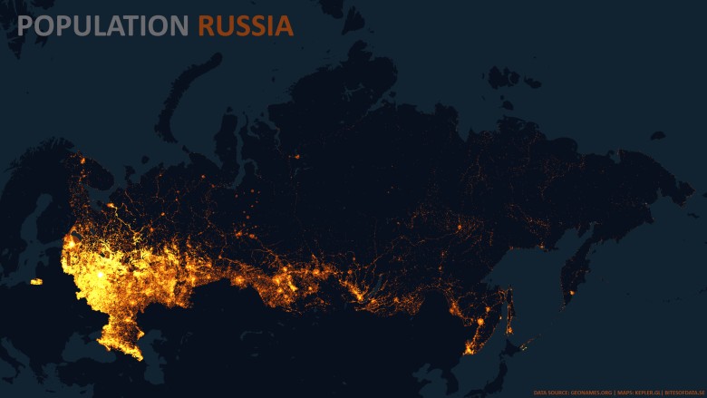 Mapa ludności Rosji