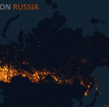 Mapa ludności Rosji