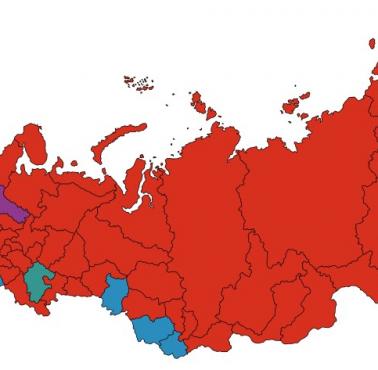 Największy odsetek ludności muzułmańskiej (w tym Krym) w regionach Rosji