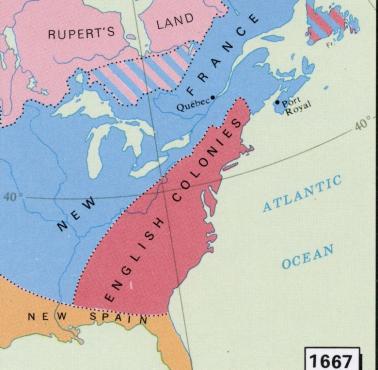 Wschodnia Ameryka Północna w 1667 roku