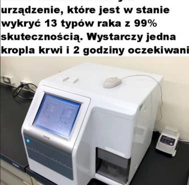 Firma Toshiba stworzyła urządzenie, które jest w stanie wykryć 13 typów raka z 99% skutecznością