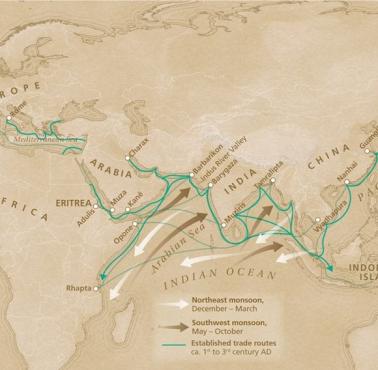 Handel na Oceanie Indyjskim kontrolowany przez wiatry monsunowe