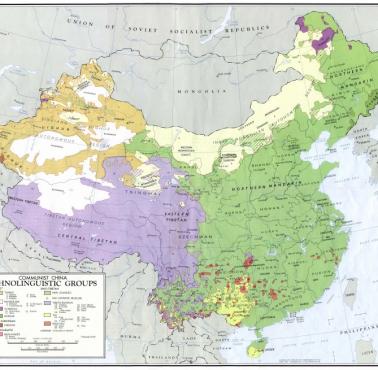 Etnolingwistyczna mapa Chin 1967, dane CIA