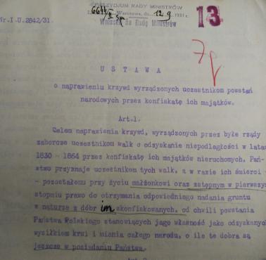 Ustawa o naprawieniu krzywd ... , II RP 1931, czy III RP się doczeka?