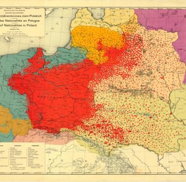 Etnograficzna mapa Polski z 1918 roku