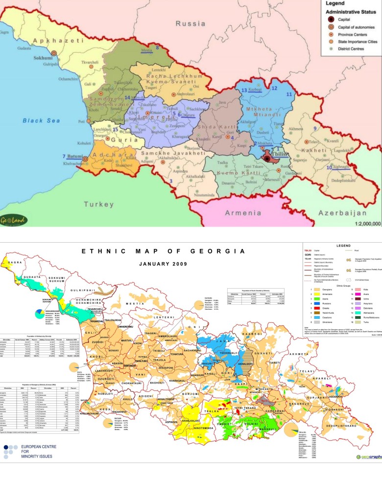 Etniczna mapa Gruzji, 2009