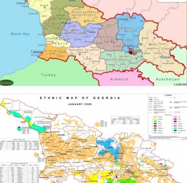 Etniczna mapa Gruzji, 2009