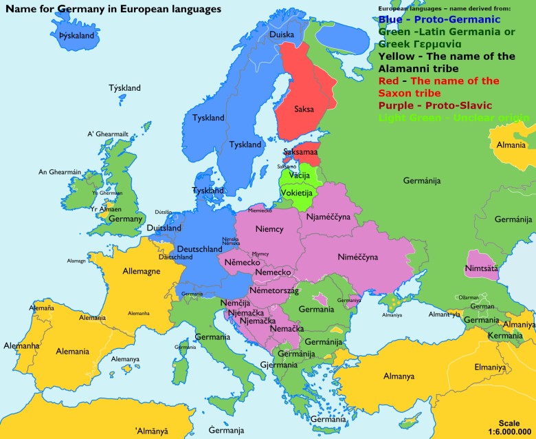 Państwo Niemcy we wszystkich językach europejskich