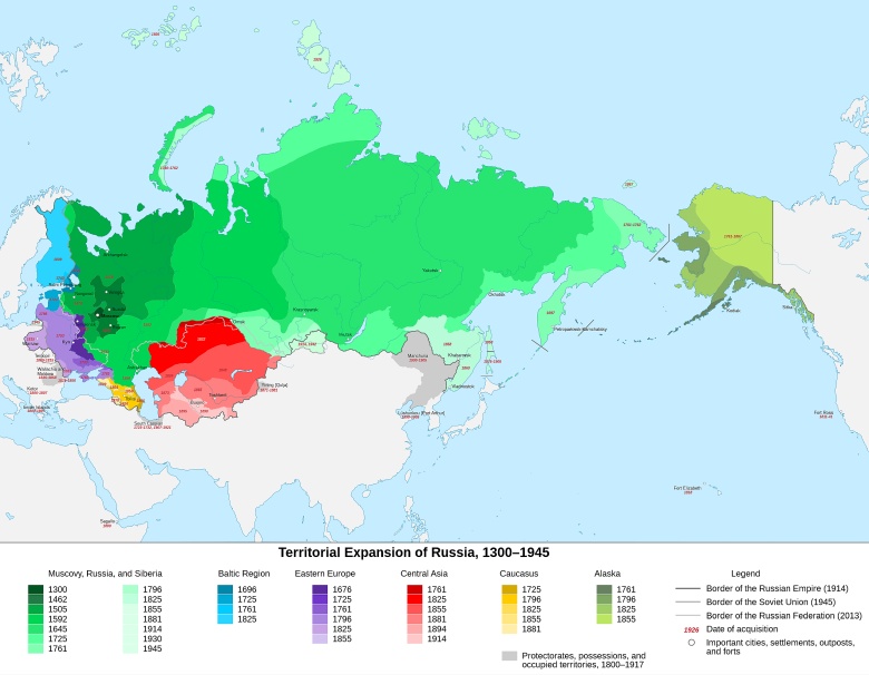 Ekspansja terytorialna Rosji od 1300-1945