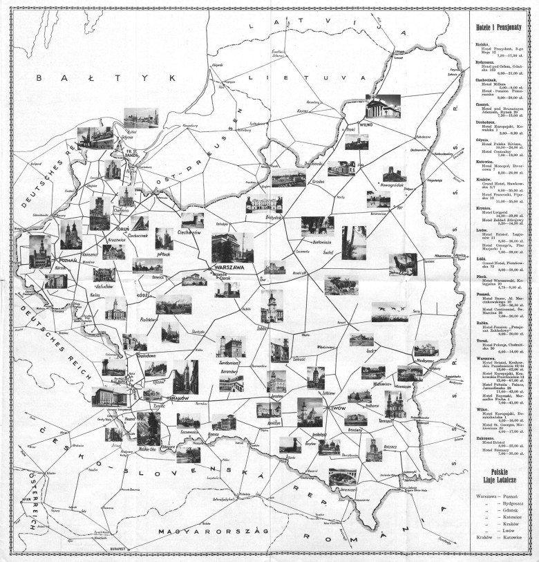 Mapa turystyczna II RP, lata 30-te