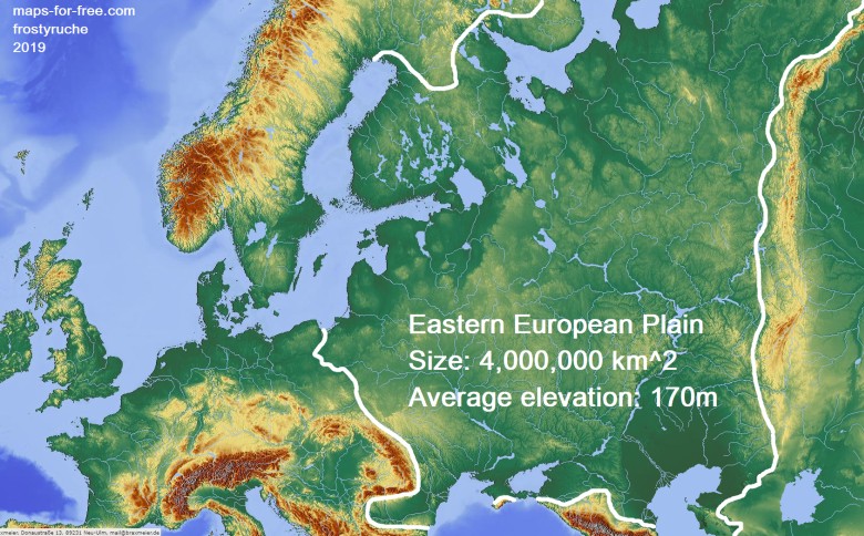 Mapa reliefowa Europy Wschodniej i Środkowej