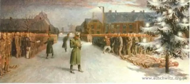 24.12.1941 w Auschwitz Niemcy zarządzili wieczorny apel. Więźniowie stali na mrozie i słuchali orędzia papieża ...