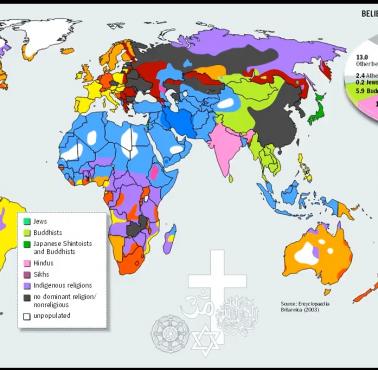 Wszystkie główne religie świata na jednej mapie