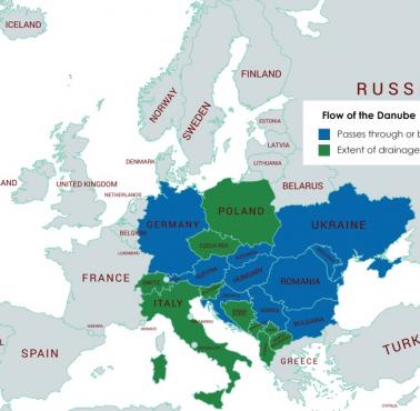 Kraje, przez które przepływa Dunaj