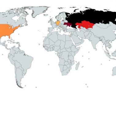 Kraje o największej liczbie Rosjan lub potomków Rosjan