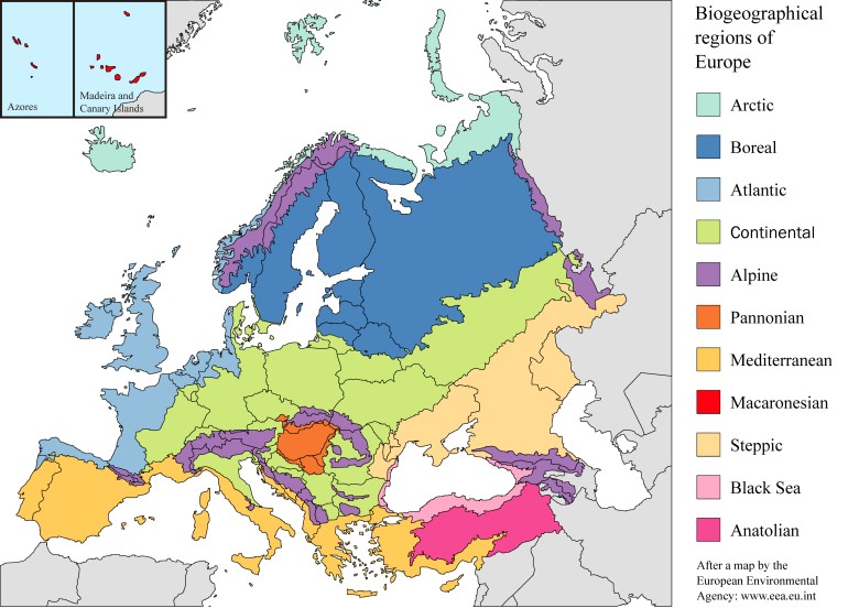 Regiony biogeograficzne Europy