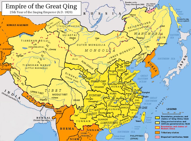 Chiny w 1820 roku, rządy dynastii Qing