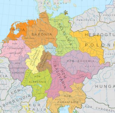 Mapa Niemiec ok. 1000 roku