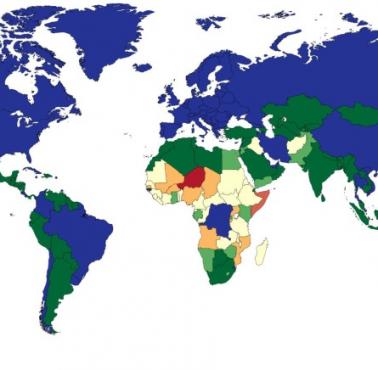 Mapa współczynnika płodności (dzieci na kobietę)