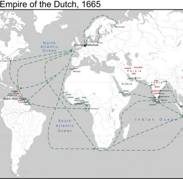 Holenderskie szlaki handlowe z ok. 1665 roku