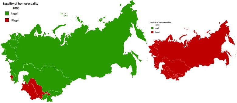 Legalność homoseksualizmu w ZSRR i Rosji, 1900, 2000