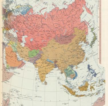 Polityczna mapa Azji, lata 60-te, 1967