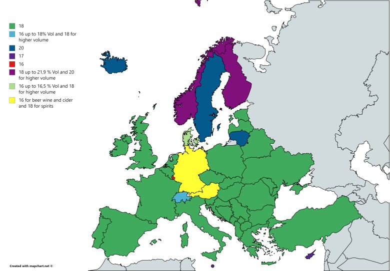 Limit wieku zakupu alkoholu w Europie