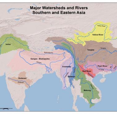 Główne dorzecza w Azji Południowej i Wschodniej