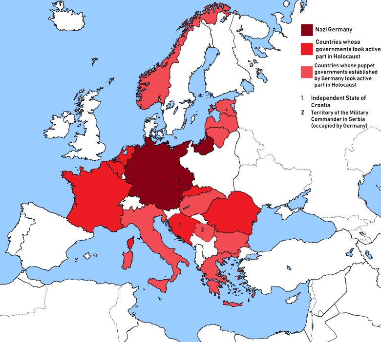 Kraje, których rządy brały udział w Holokauście