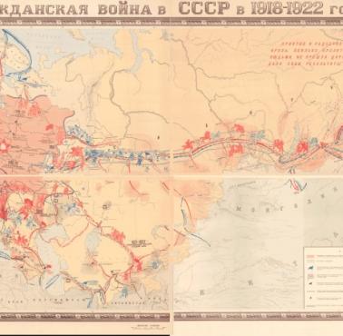 Radziecka mapa rosyjskiej wojny domowej 1918–1922
