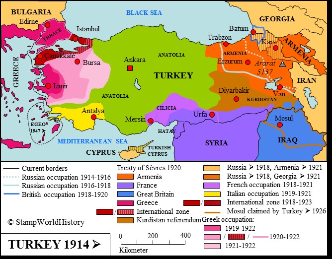 Planowany podział Imperium Osmańskiego w 1914 roku