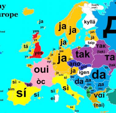 Słowo "tak" we wszystkich językach europejskich