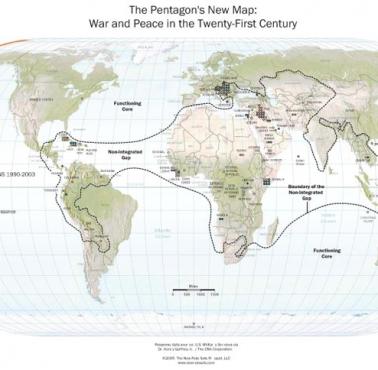 Strefy wojny i pokoju w XXI wieku z książki Thomasa P.M. Barnetta, 2014