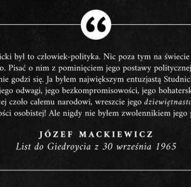 Józef Mackiewicz o Władysławie Studnickim, "naczelnym polskim germanofilu", orędowniku "opcji niemieckiej"
